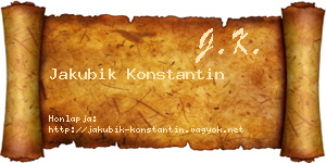 Jakubik Konstantin névjegykártya